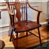 F20. Wooden inlay side chair. 39”h 